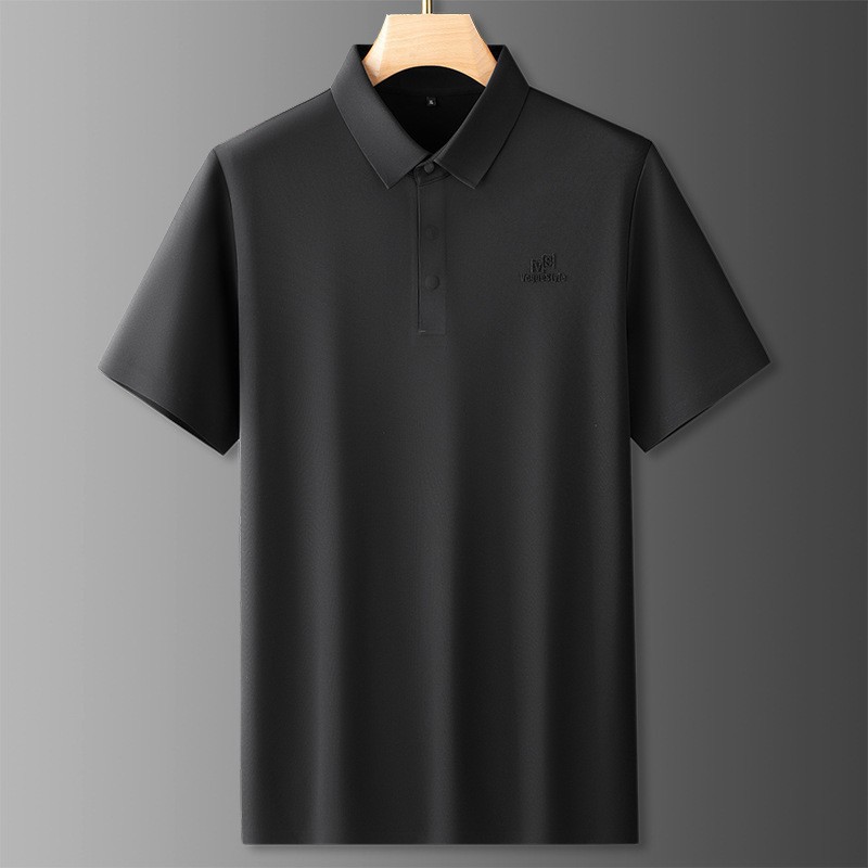 Men's Plus-size Loose-fitting Wrinkle-free Polo Shirt with Collar